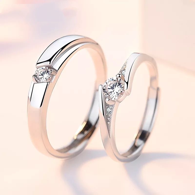 CINCIN COUPLE PREMIUM E SILVER TERLARIS FREE BOX IMPOR/ CINCIN NIKAH/ CINCIN TUNANGAN/ CINCIN WANITA MURAH