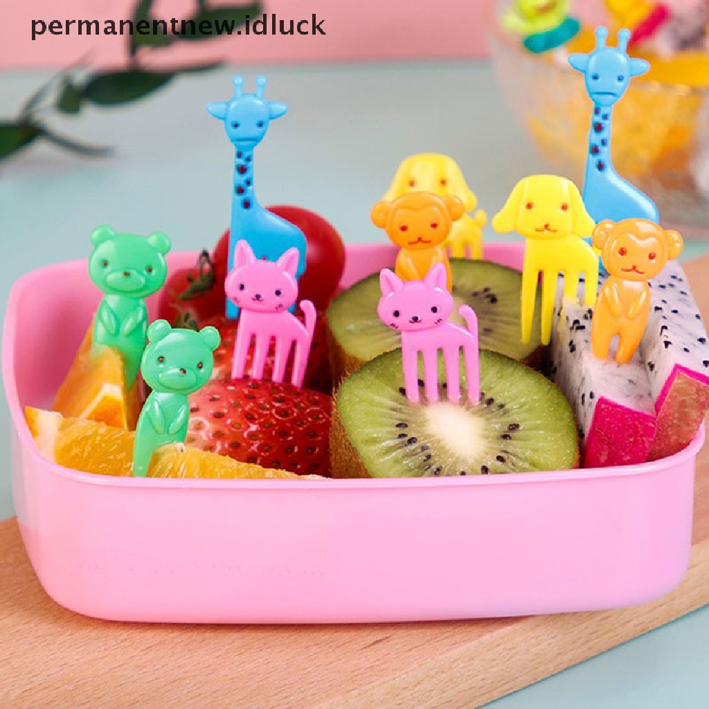 Garpu Buah Mini Motif Kartun Warna Acak Untuk Anak