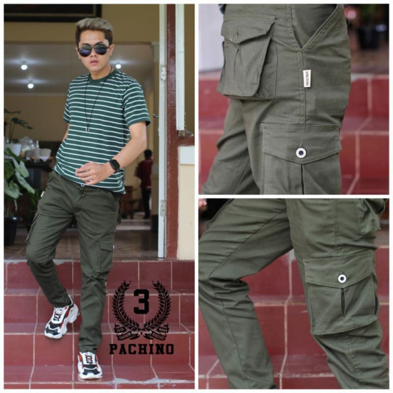 Celana Cargo Panjang Green Army original 3 pachino