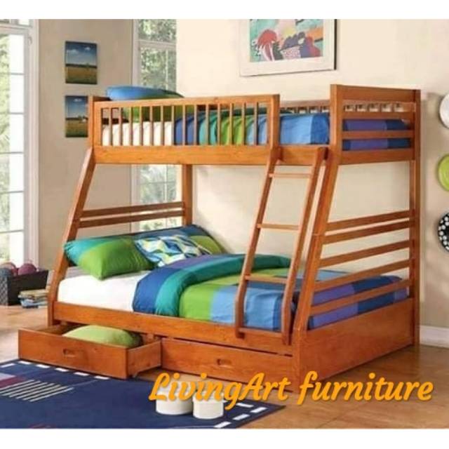 Dipan kayu tingkat || 120x200 , 160x200