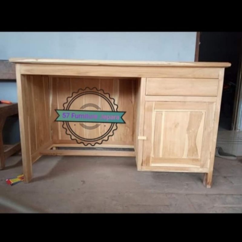 Meja laci kantor /untuk kerja kayu jati mentahan