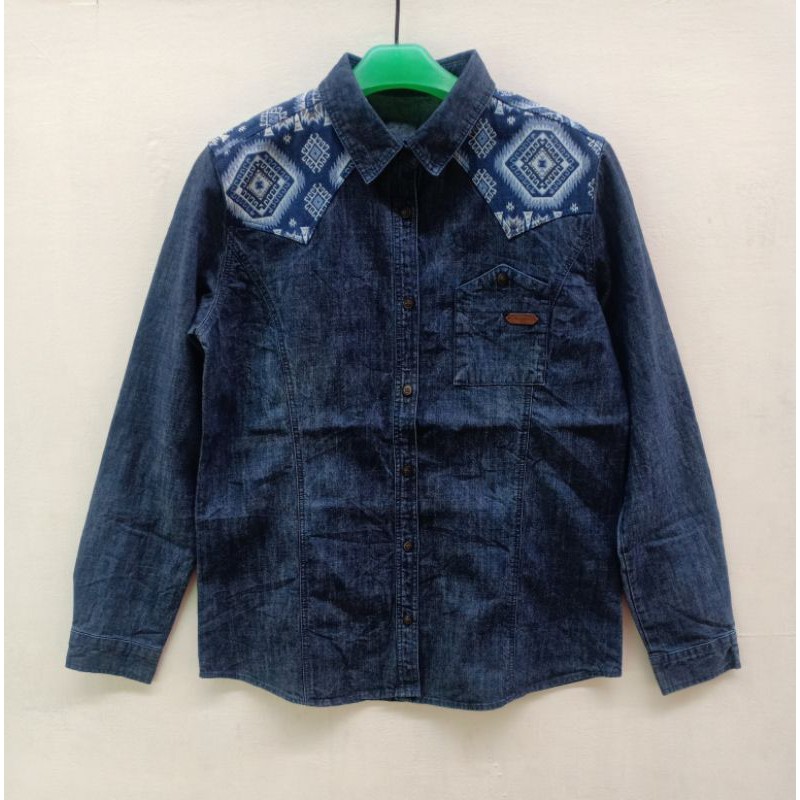 kemeja evisu denim second original