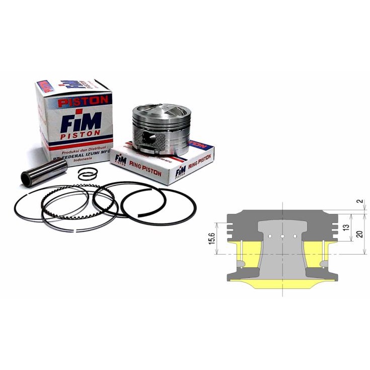 PISTON KIT FIM54 FIM 54 SMASH, SHOGUN 110/125