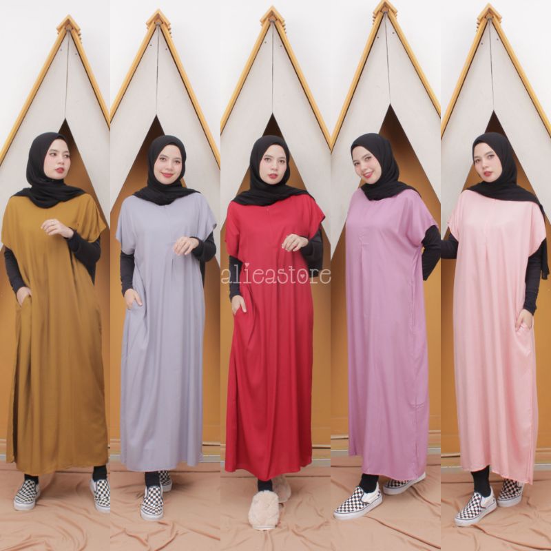 DASTER POLOS BUSUI BUMIL JUMBO  DASTER LONG SEMATAKAKI RAYON ADEM KEKINIAN MURAH HOMEWEAR