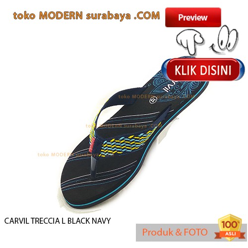 CARVIL TRECCIA L BLACK NAVY sandal wanita casual sendal jepit