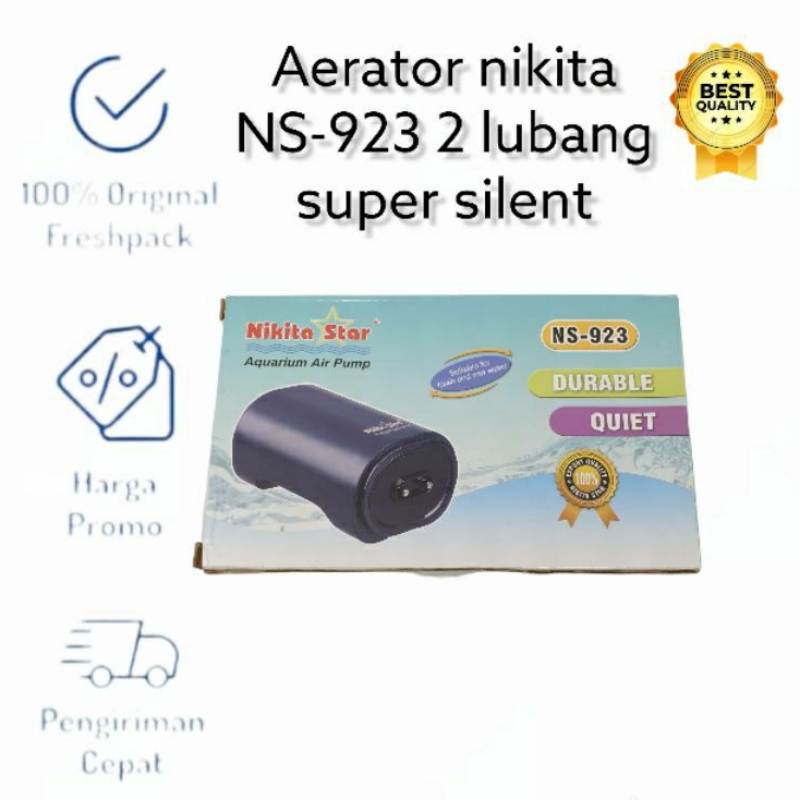 Aeraotr 2 Lubang Nikita NS 923 pompa gelembung udara super silent