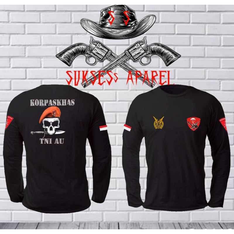 kaos paskhas lengan panjang/tni au