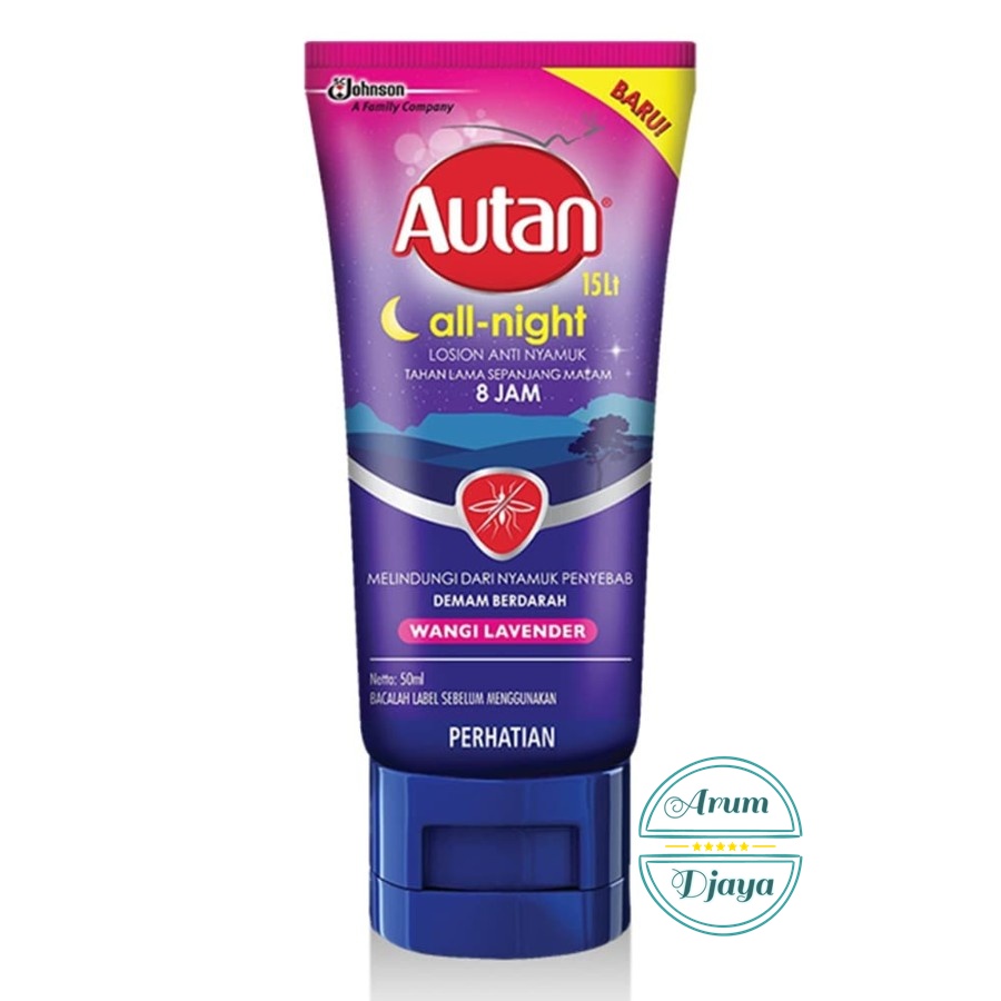 Autan Tube All Night Losion Anti Nyamuk Lotion Wangi Lavender 50ml