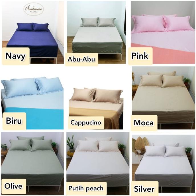 sprei katun jepang polos 120x200 160x200 180x200 200x200