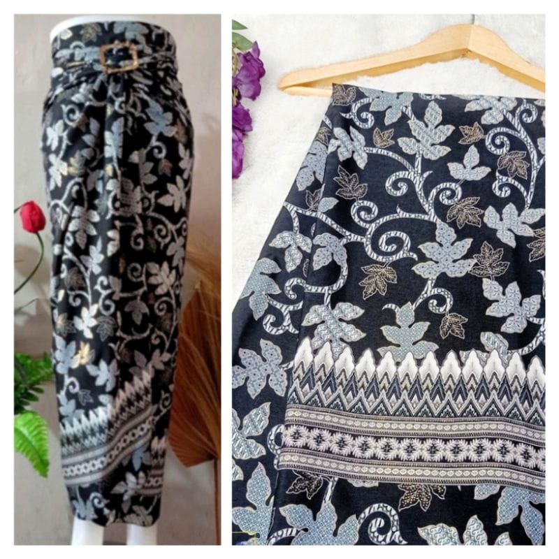 ROK LILIT SONGKET MOTIF BATIK WANITA MK BIRU BAWAHAN KEBAYA WISUDA DAN KONDANGAN + GRATIS RING