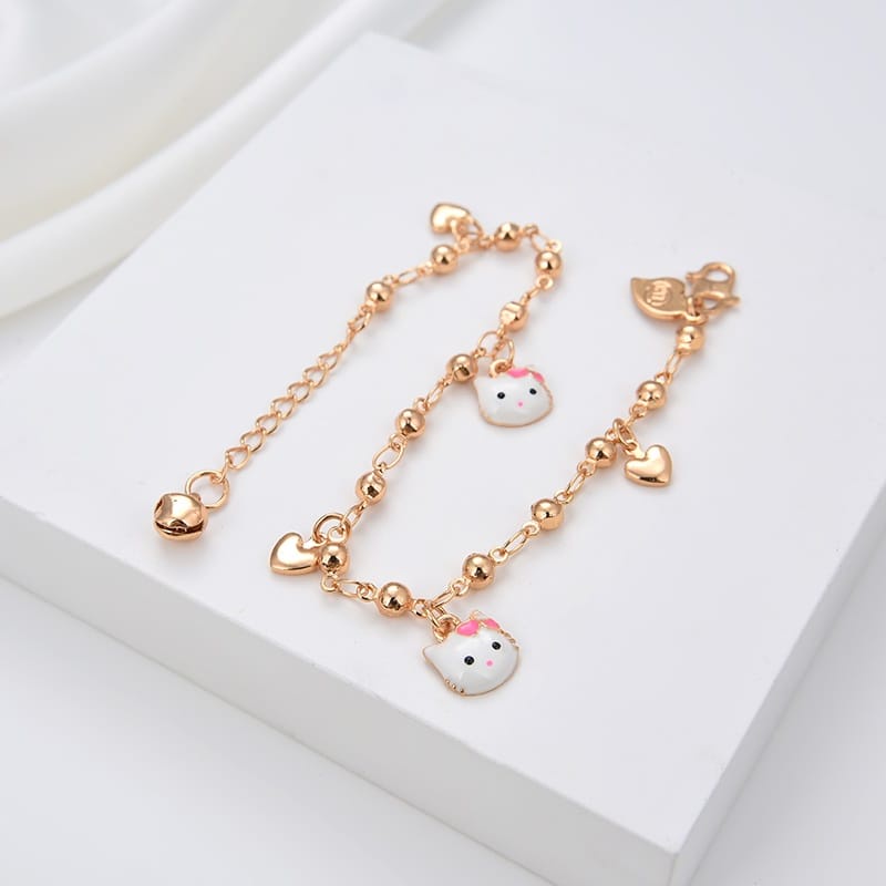 [COD]gelang tangan anak model hello kitty lucu terbaru Anti karat gelang mas anak perhiasan titanium gelang ukuran adjustable baby bangle