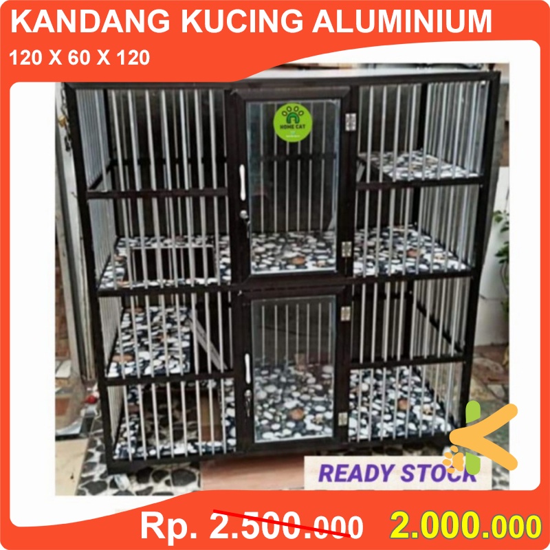 Kandang Kucing Bahan Aluminium 120X60X120