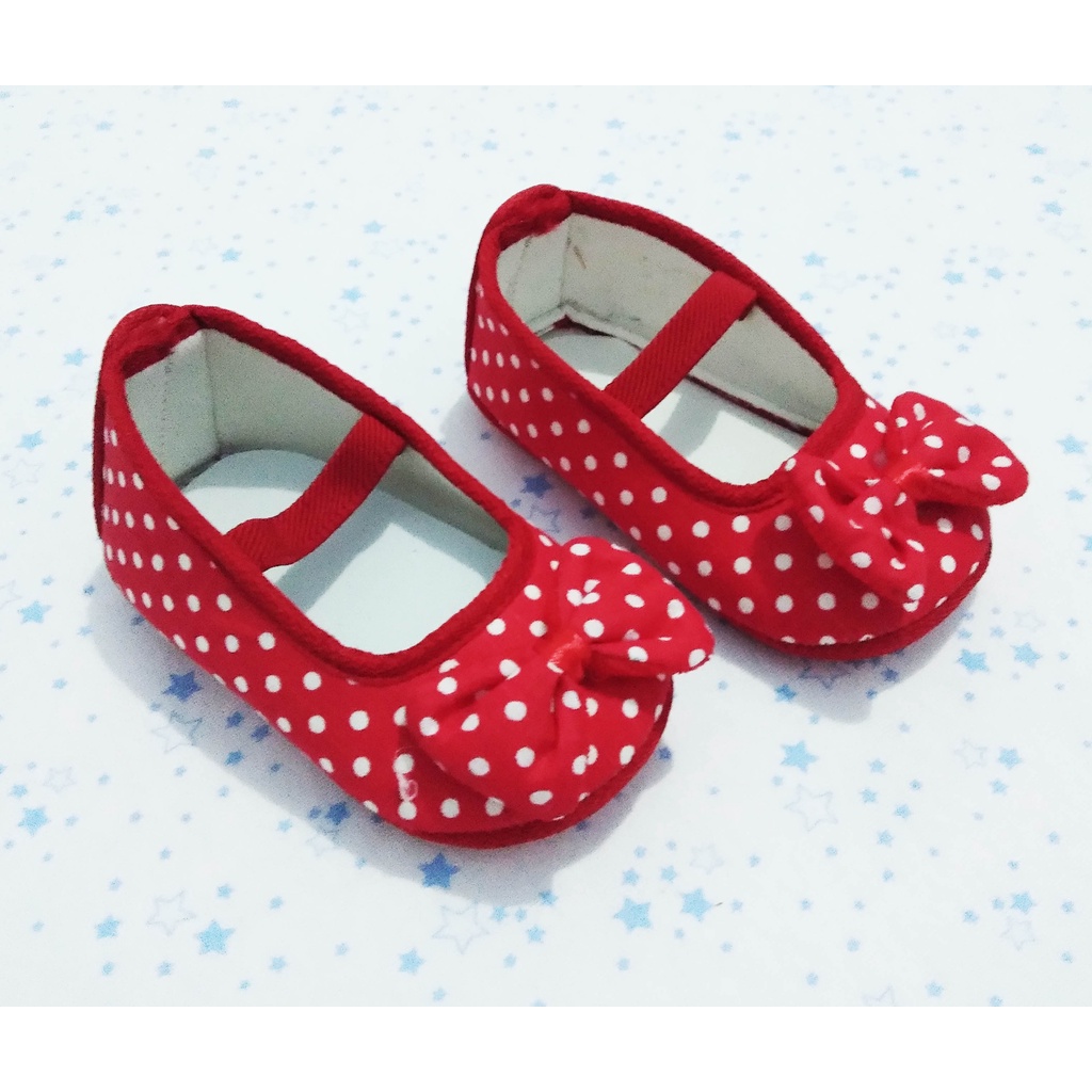 Sepatu Bayi Perempuan Polka Prewalker   ukuran 11 cm   4-7 bln