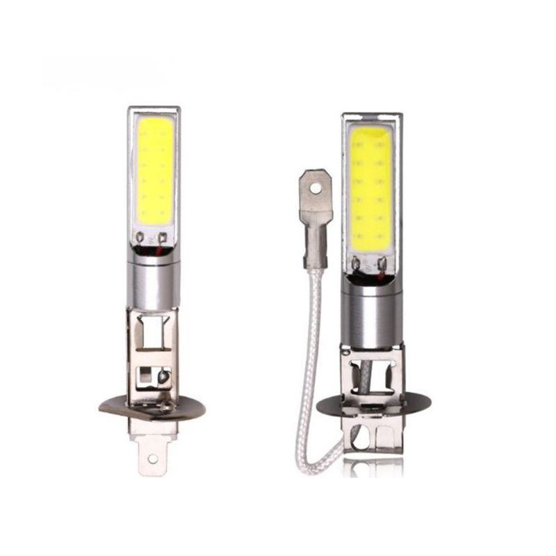 Cre 1pc Lampu Kabut Depan LED COB H1 / H3 6000K Warna Putih Untuk Mobil