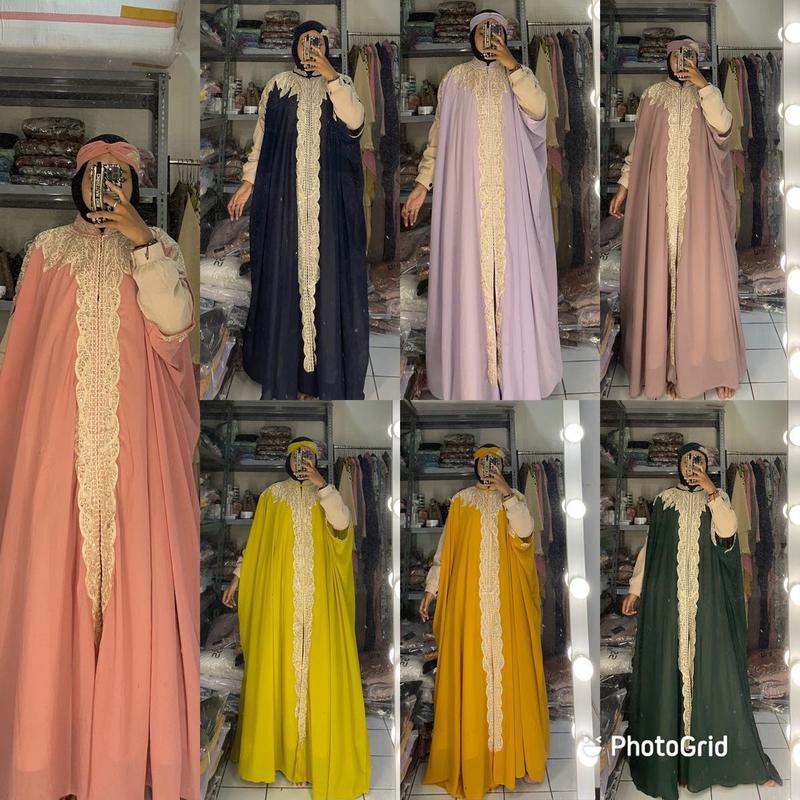 Kaftan turban premium full ceruti jumbo wanita | kaftan busui | kaftan terbaru