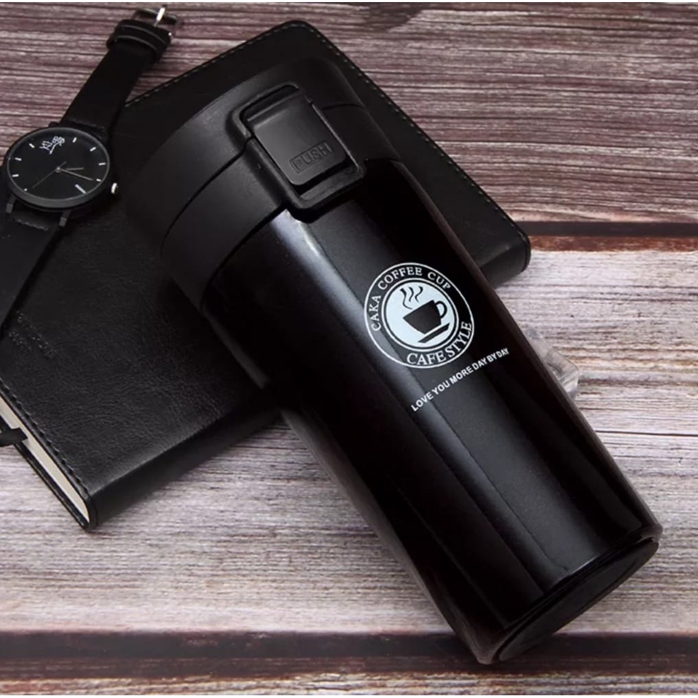 Termos Coffee Mug 380ml Tumbler Kecil Mini Stainless Steel Vakum-Botol minum Viral Design Terbaru Kekinian Berkualitas Thermos Kopi Tahan Lama Untuk Penyimpanan Tahan Air Panas Dan Dingin 24 Jam High Quality