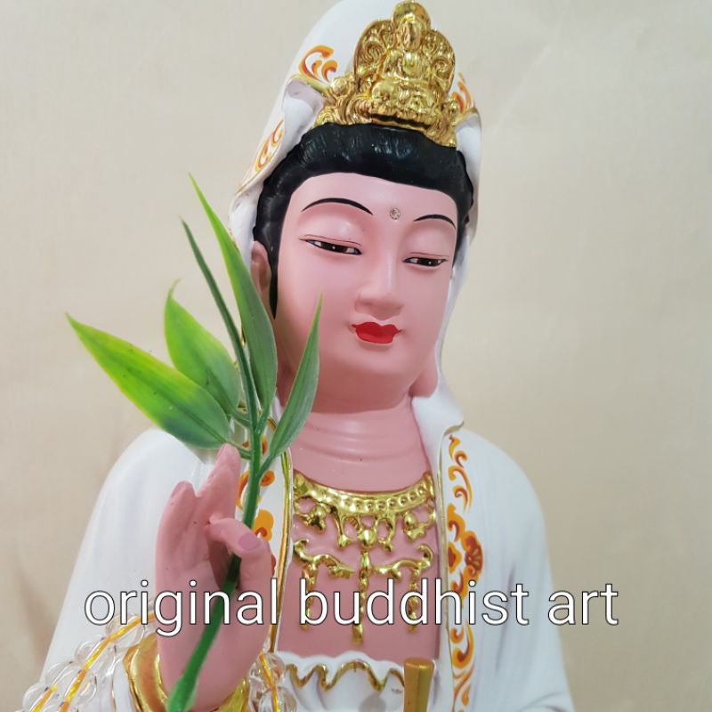 patung dewi kwan im putih 12 inch + free tasbih