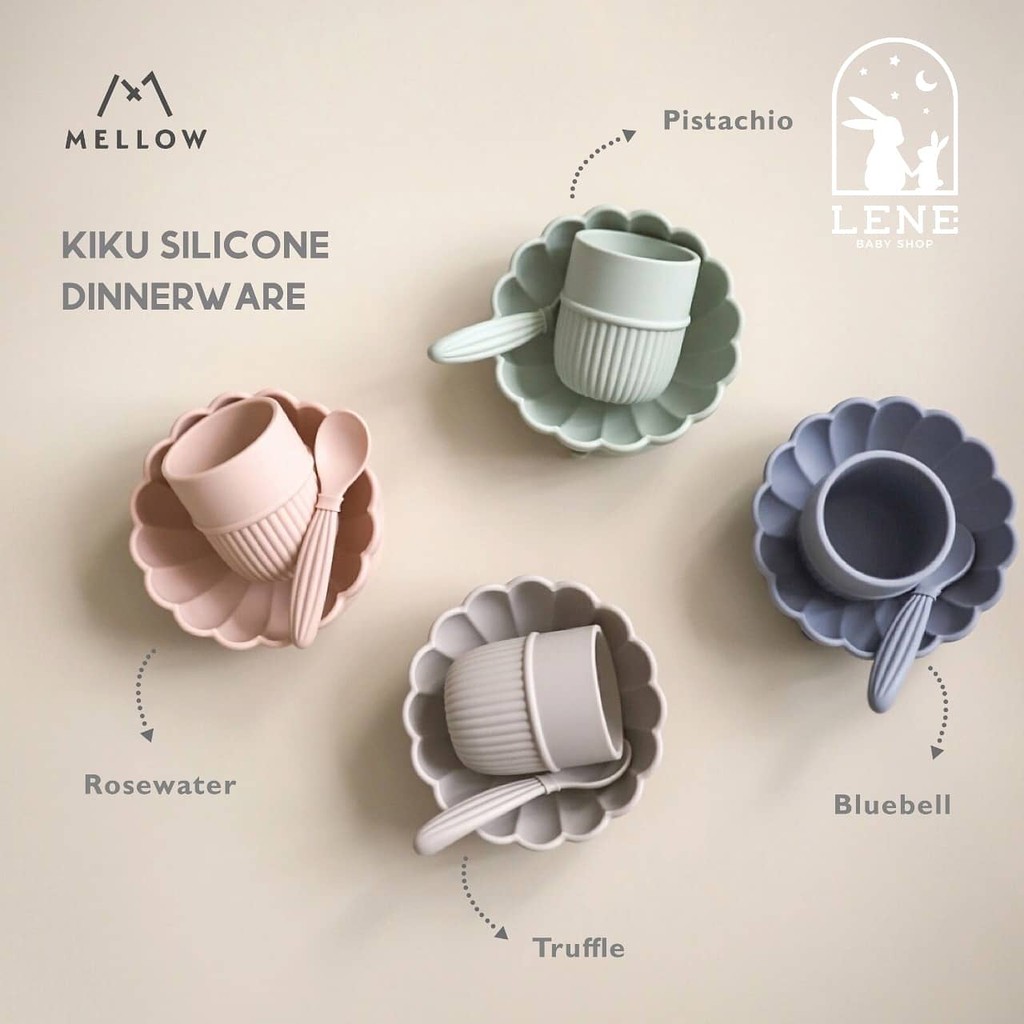 Mellow Kiku Silicone Dinnerware alat makan MPASI anak