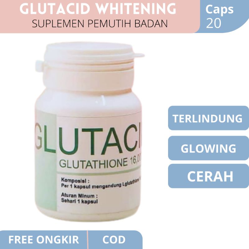 GLUTACID Suplemen Pemutih Badan 100% Ori 16.00 mg Aman &amp; Bpom