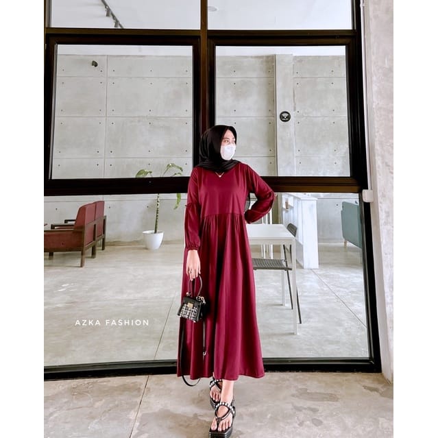 Nadia / Pakaian Wanita Muslim / Midi Dress Muslim / Dress Muslim Wanita / Fashion Muslim