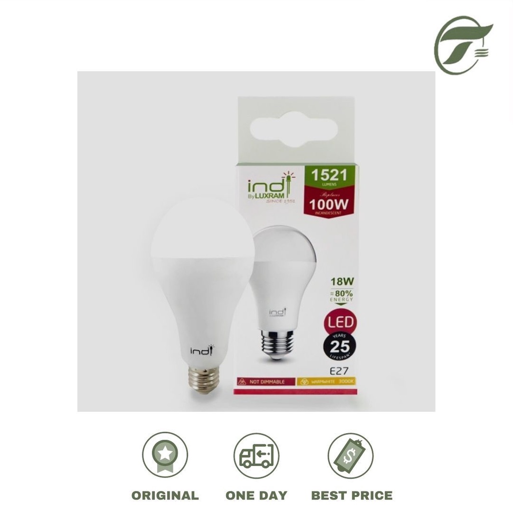 

LAMPU LED A65 18 WATT 1521 LUMENS DAYLIGHT/WARMLIGHT INDI