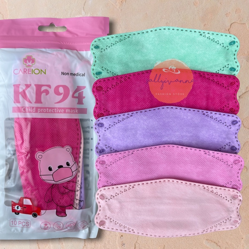 MASKER KF94 ANAK RAINBOW / MOTIF BT21 / POLOS