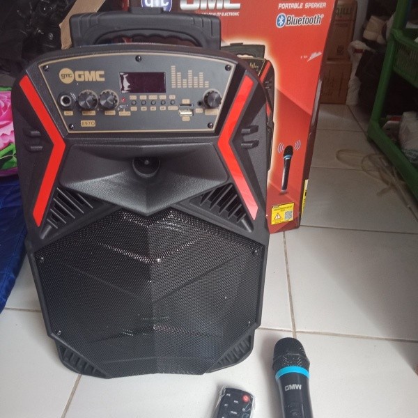 Speaker Portable GMC 897O Bluetooth Karaoke 8 Inch Plus Mic Wirelles