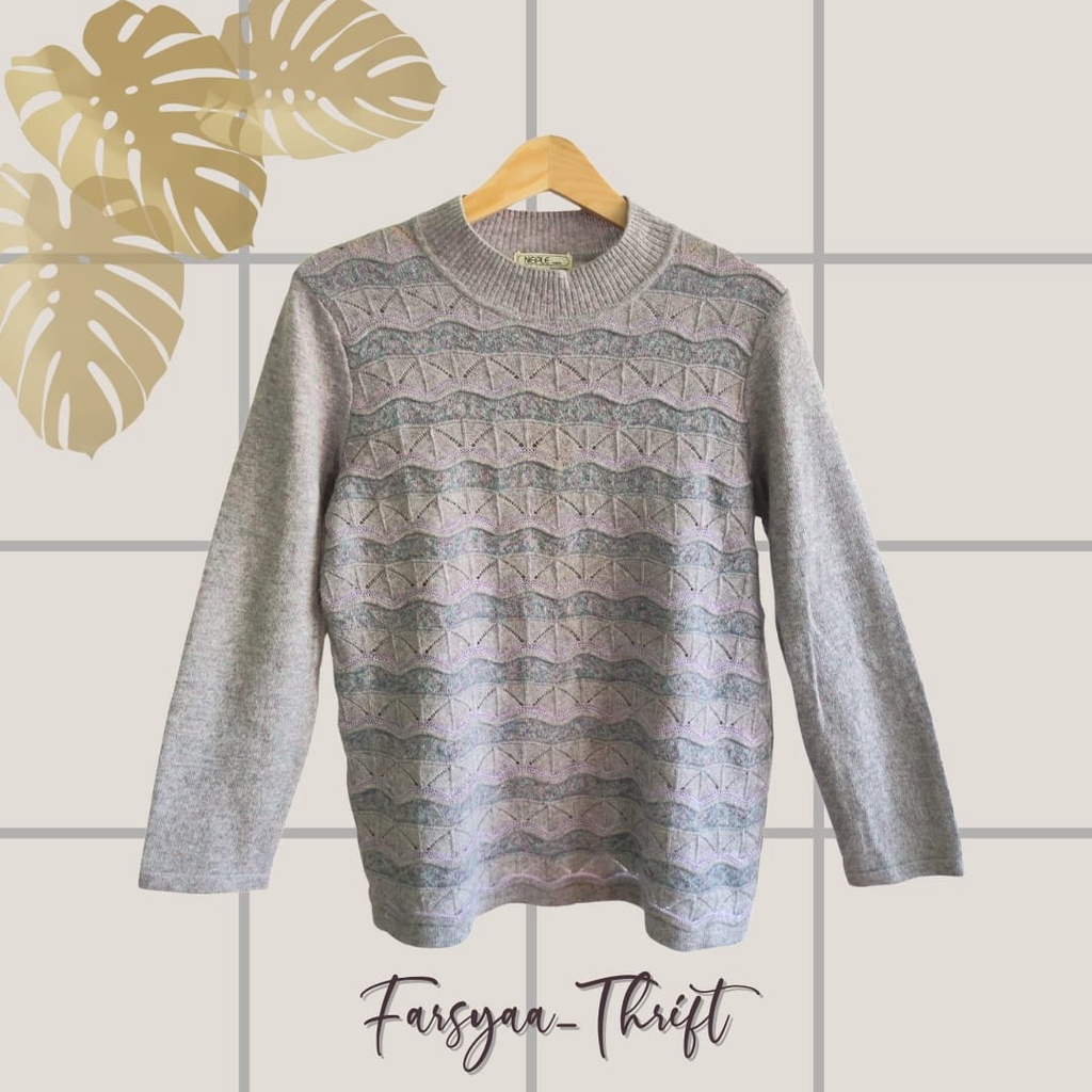 Sweater Rajut Tribal  Lilac