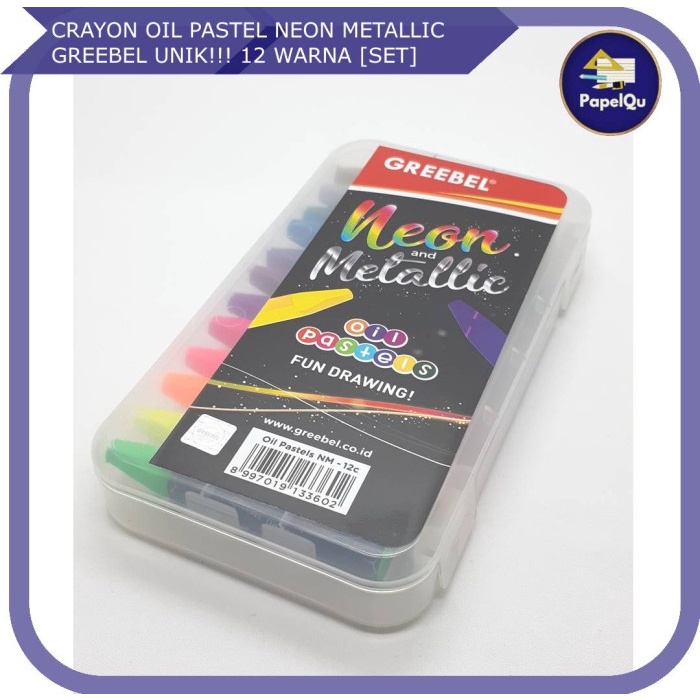 

Crayon Oil Pastel Greebel MURAH ORI Neon & Metalic 12 Warna [SET]