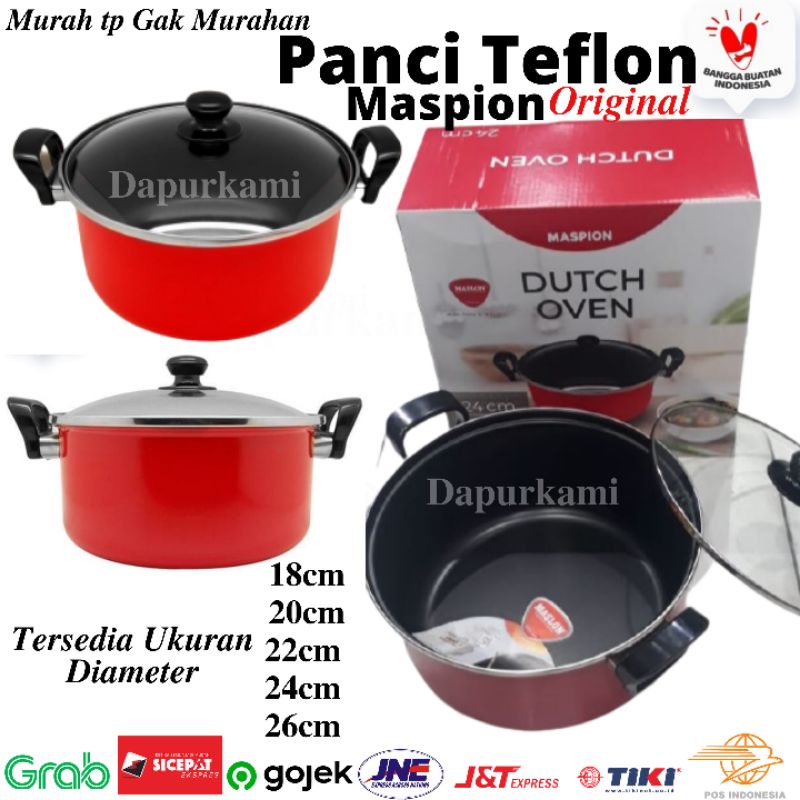 Panci Teflon • Panci Anti Lengket • Panci Dutch Oven Maspion 26cm