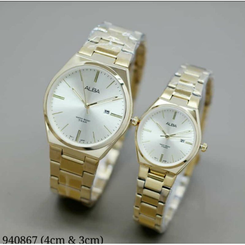 jam tangan pria dan wanita couple Alba premium