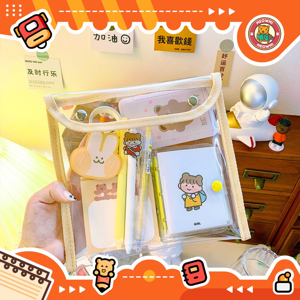 

Tempat Alat Tulis Transparan Pouch Kancing Stainless FMP0047