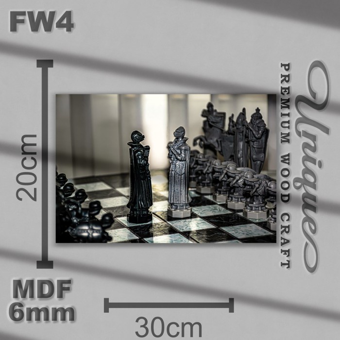 Wooden Decor Chess Photograph - Dekorasi Dinding Rumah Kamar MDF FW