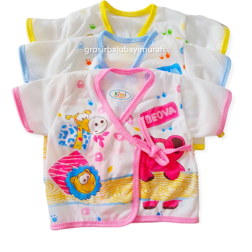 3 PCS baju bayi atasan TALI PENDEK KIMI bayi baru lahir