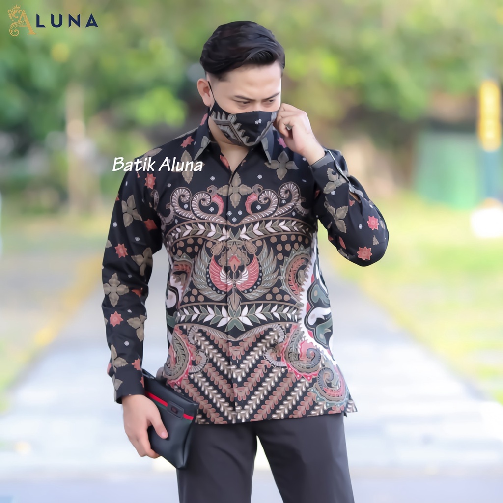 KEMEJA BATIK PRIA LENGAN PANJANG PREMIUM REGULAR MODERN BATIK ALUNA PCW 086