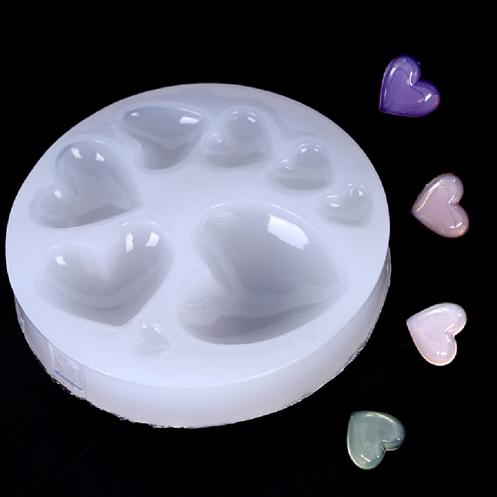(AdornmentNo1) Cetakan Resin Bentuk Hati Bahan Silikon Untuk Membuat Perhiasan DIY