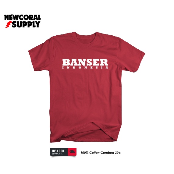 Baju Kaos BANSER Lengan Pendek Cotton Combed 30s Kualitas Distro Termurah
