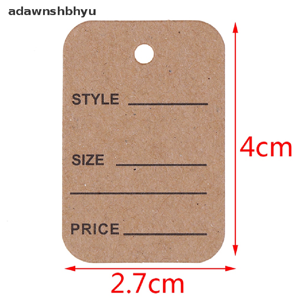 Adawnshbhyu 100Pcs Tag Harga Display Merchandise Label Pernikahan Label Harga Dengan String 20m