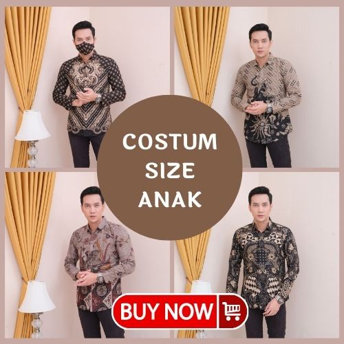 [CUSTOM UKURAN BATIK ANAK] Batik pria modern slimfit Lengan Panjang / pendek slim fit