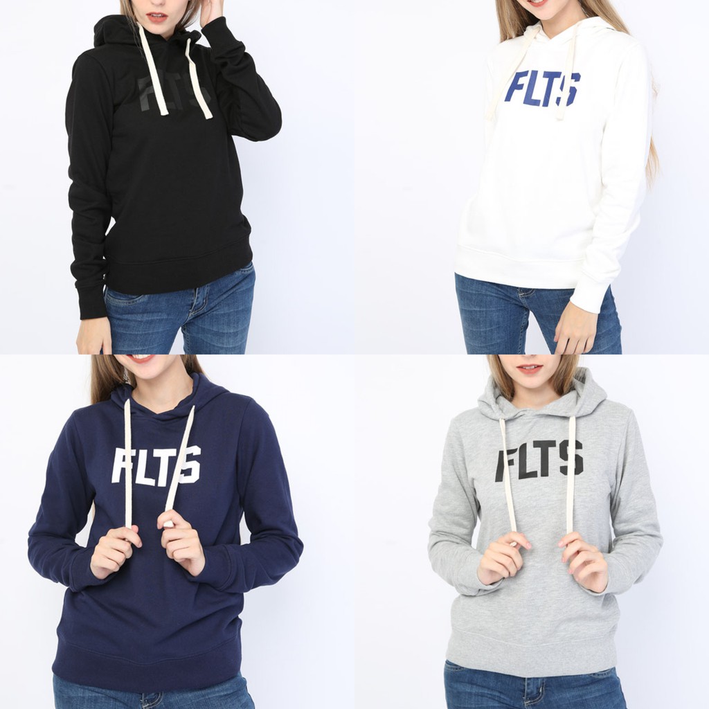 FELTICS KOREAN BRAND ORIGINAL UNISEX HOODIE 'FLTS' GREY BLACK WHITE NAVY