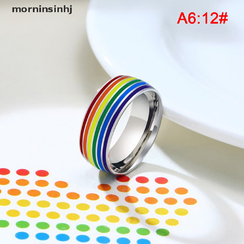 Mor Cincin Stainless Steel Warna Pelangi Untuk Wanita