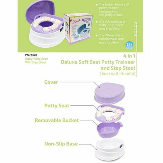 Karibu 4in1 Deluxe Soft Seat Potty Trainer and Step Stool - Sea Bubble