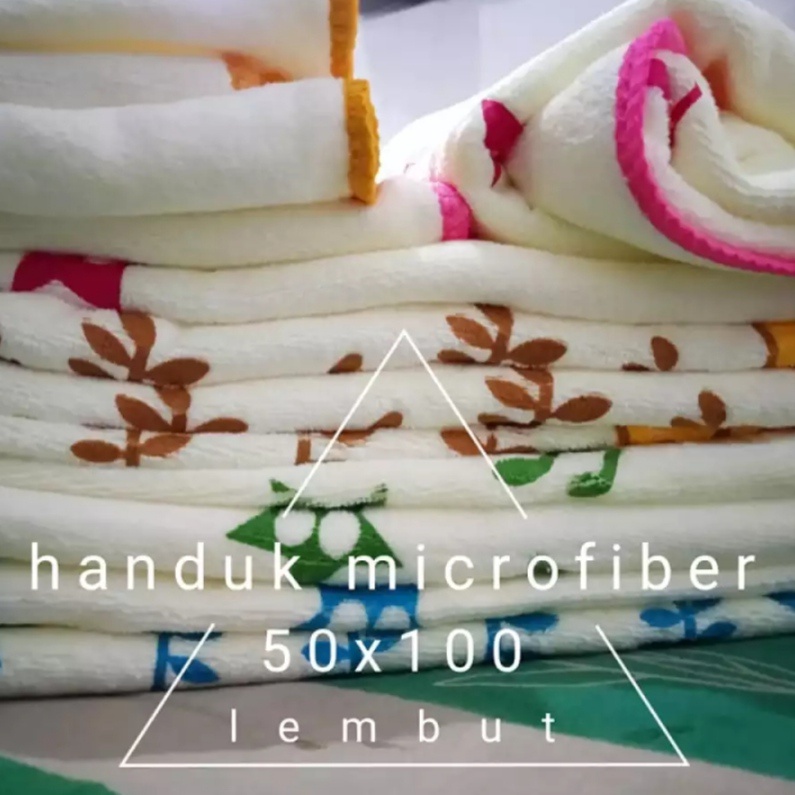 HANDUK BAYI MICROFIBER UKURAN 50 x 100 CM - BAHAN MIKROFIBER DAYA SERAP TINGGI - HANDUK MANDI ANAK