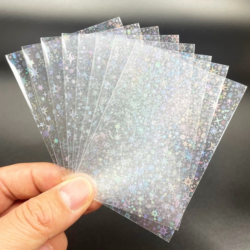 50pcs Laser Flashing Card Sleeves Card Protector Acid-free Clear Inner sleeves Idol Photo Card Sleeves for Photocard YGO MTG Card