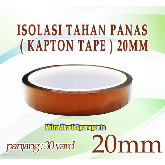 

Isolasi Tahan Panas / Polyimide Tape / Kapton Tape 20mm 30 yard Berkualitas