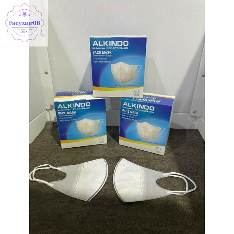 isi 50 pcs masker duckbil alkindo face mask 3 ply
