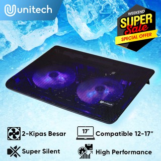 Cooler Laptop - Coolingpad Unitech N139 Kipas Pendingin Laptop 2 Kipas