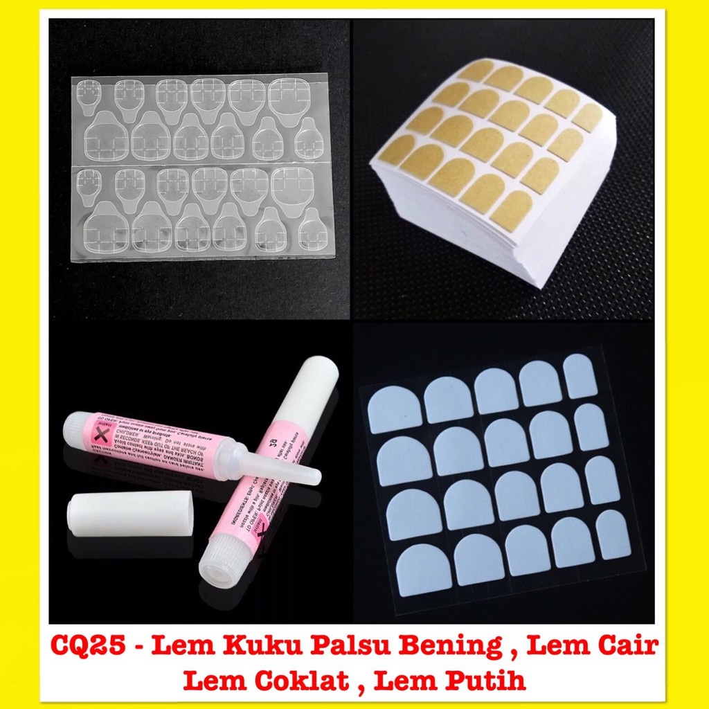 CQ25 - Lem Kuku Palsu Bening Cair / Lem Kuku Stiker Lem Kuku Palsu Gel Double Tape Lem Gel Nail Glue
