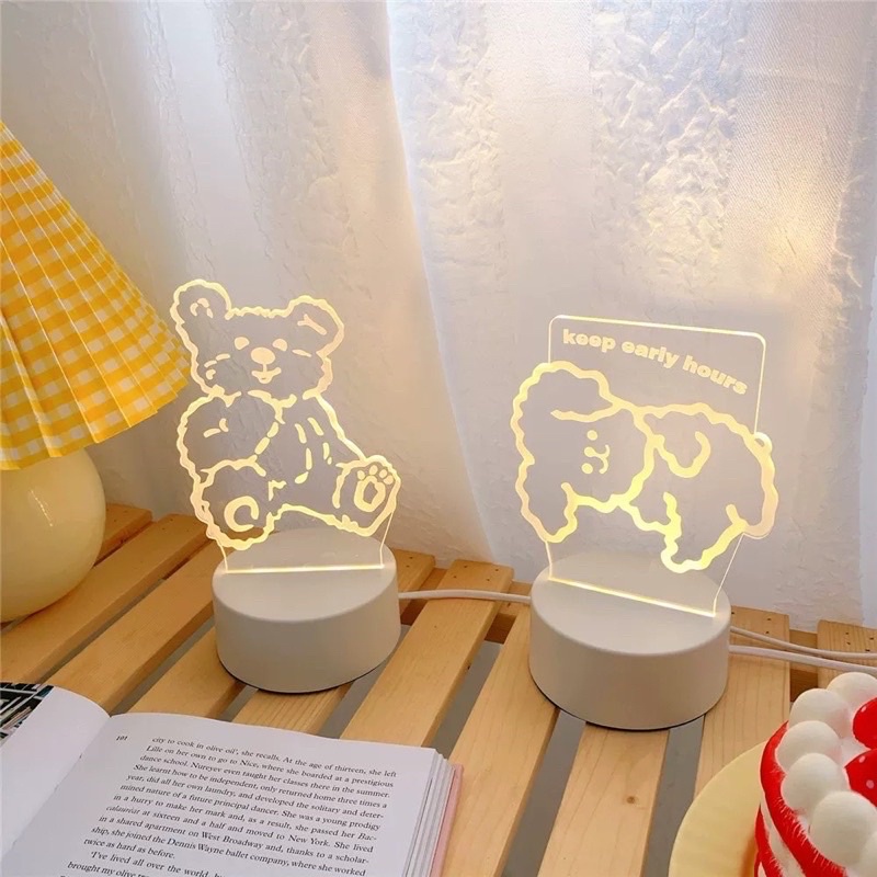 cute table lamp kawai lampu meja acrylic lampu pajangan imut