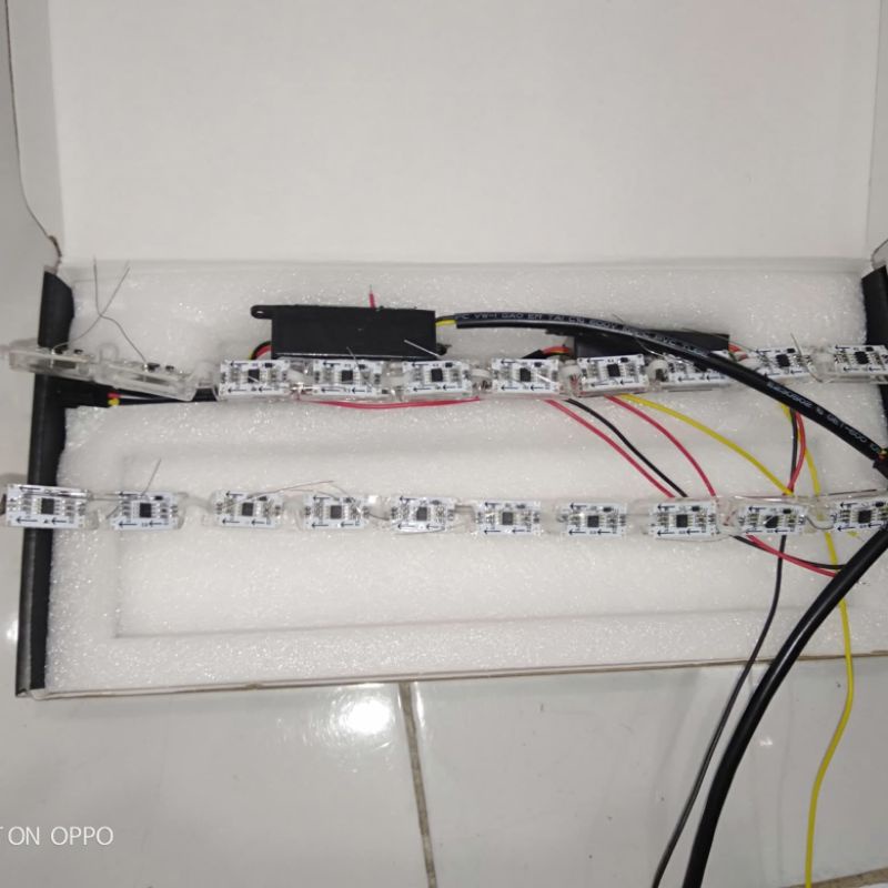 lampu DRL alis mobil cristal meteor 30cm 8w running sein flowing 2in1